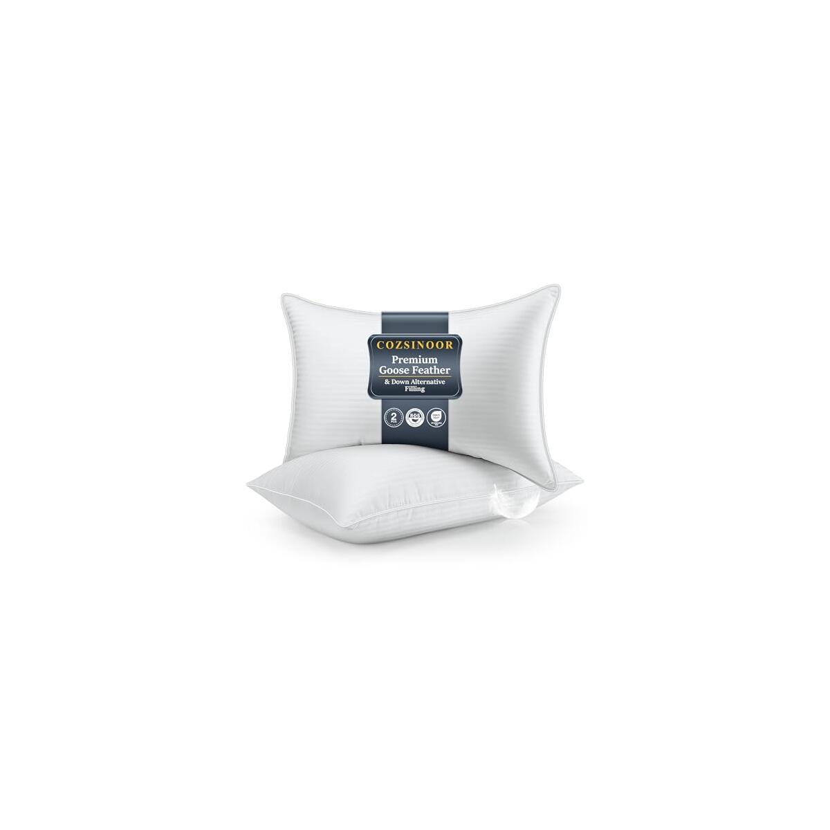 Cozsinoor Goose Feather Pillows Queen Size Coupons - RebateKey