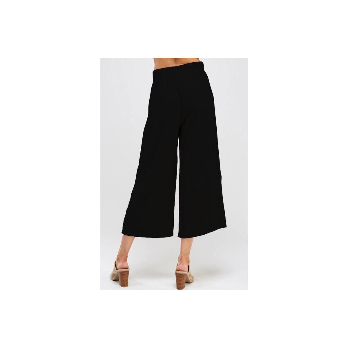 Solid Palazzo Cropped Pants Coupon - RebateKey