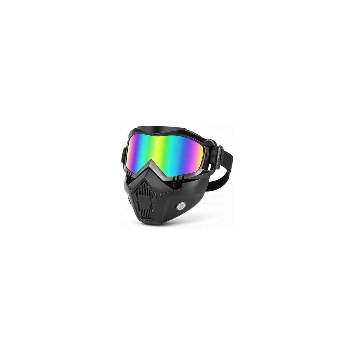 2-in-1 Detachable Auto Darkening Welding & Motorcycle Face Mask | UV/IR Blocking Lens, HD True Color Optics, Breathable Vent Design, Adjustable Elastic Strap, Arc/MIG/TIG Welding