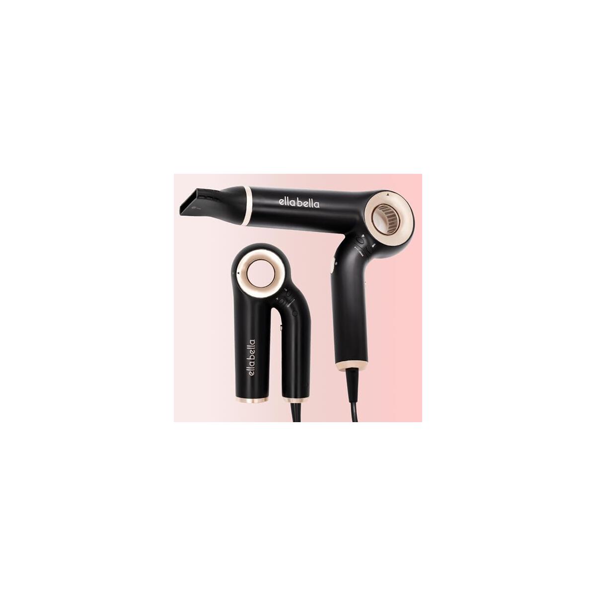 ELLA BELLA&reg; Professional Ionic Hair Dryer (Foldable) &bull; Negative Ion Blow Dryer &bull; Perfect for Travel &bull; Intelligent Heat Control & Rapid Drying Speeds &bull; Lightweight Design &bull; Low Noise Technology