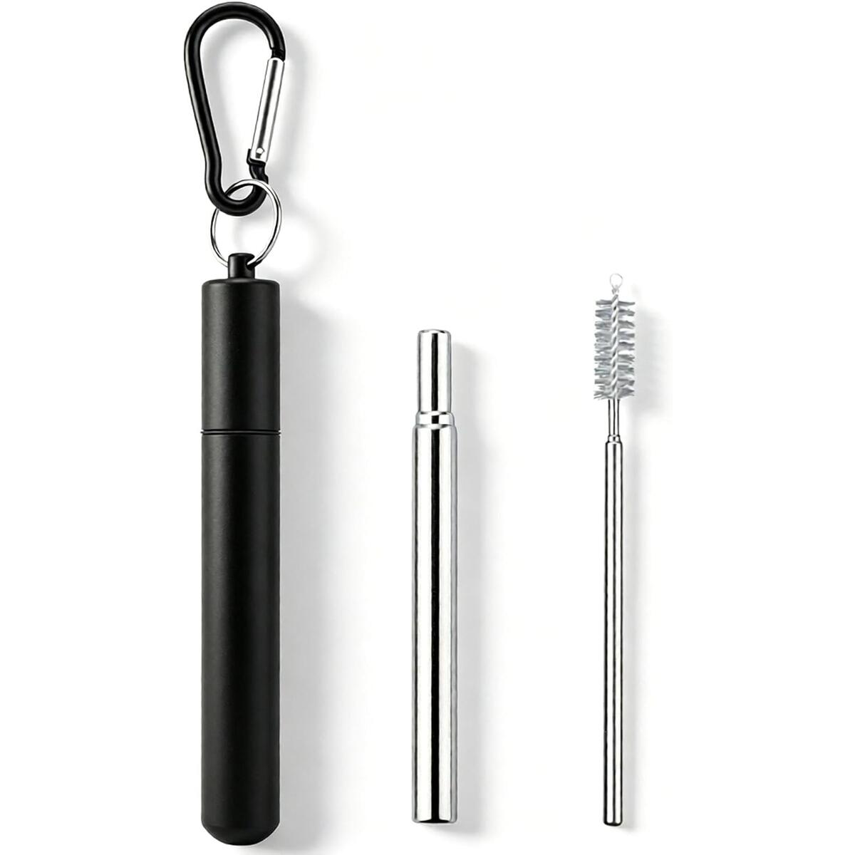 Collapsible 304 Stainless Steel Straw with Aluminum Case
