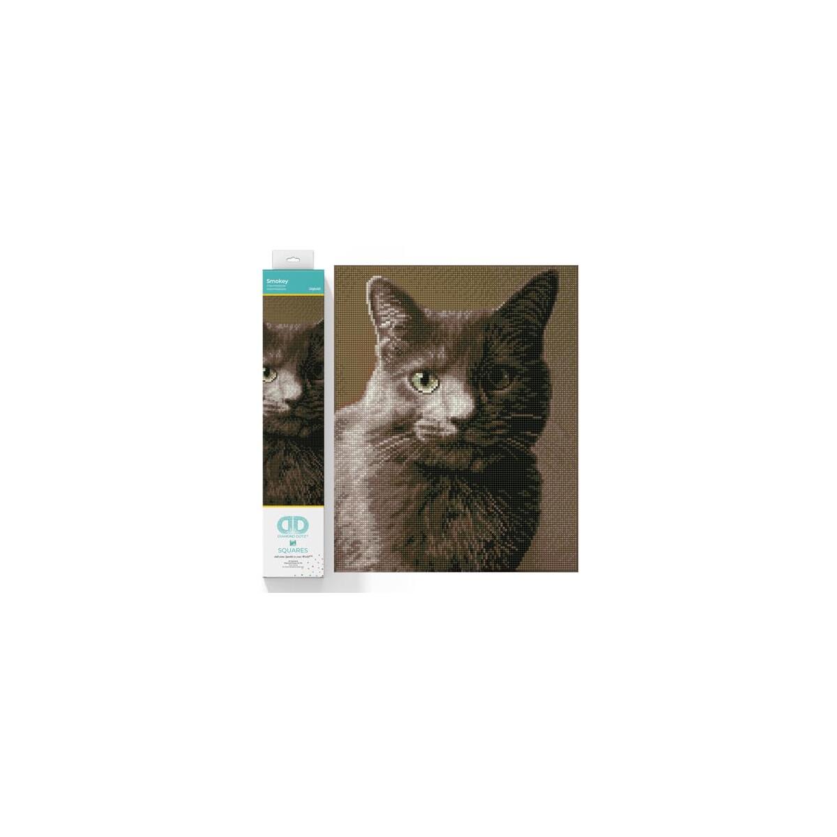 DIAMOND DOTZ Smokey Cat Diamond Painting Kits for Adults - Diamond Art Kits a Relaxing Creative Craft Kit with Dotz Gems 14.8"x11.8"