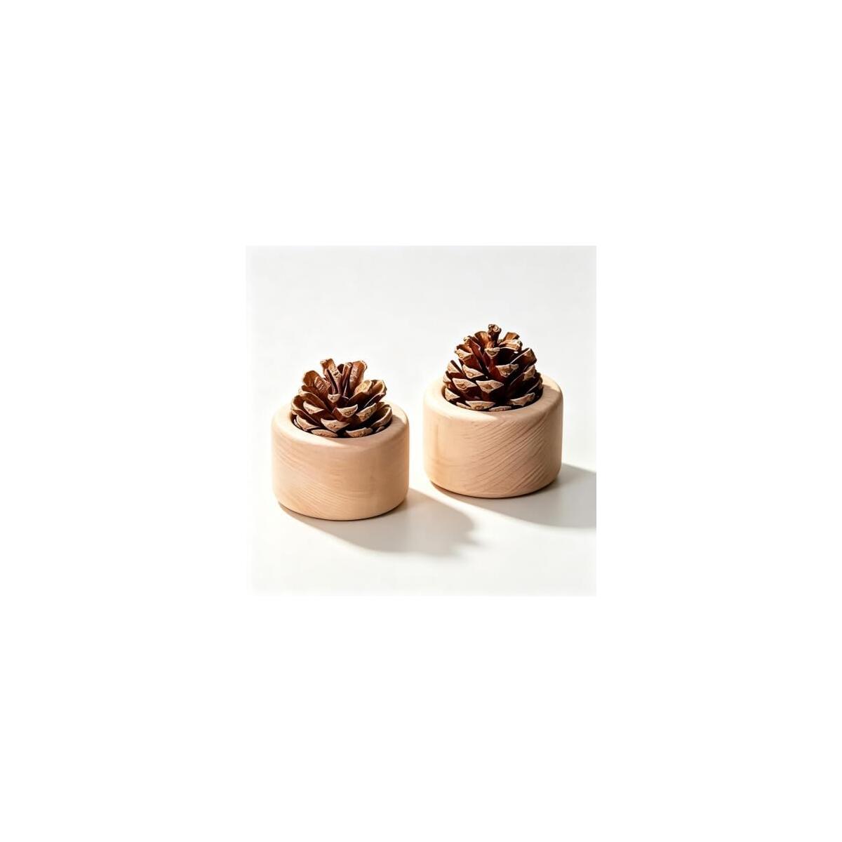 Pine Cone Passive Essential Oil Diffuser, Natural Wood, 2 Pack | No Power Required, Porous Pine Cone, 7cm x 6cm Size, Multi-Space Use, 100% Natural Materials