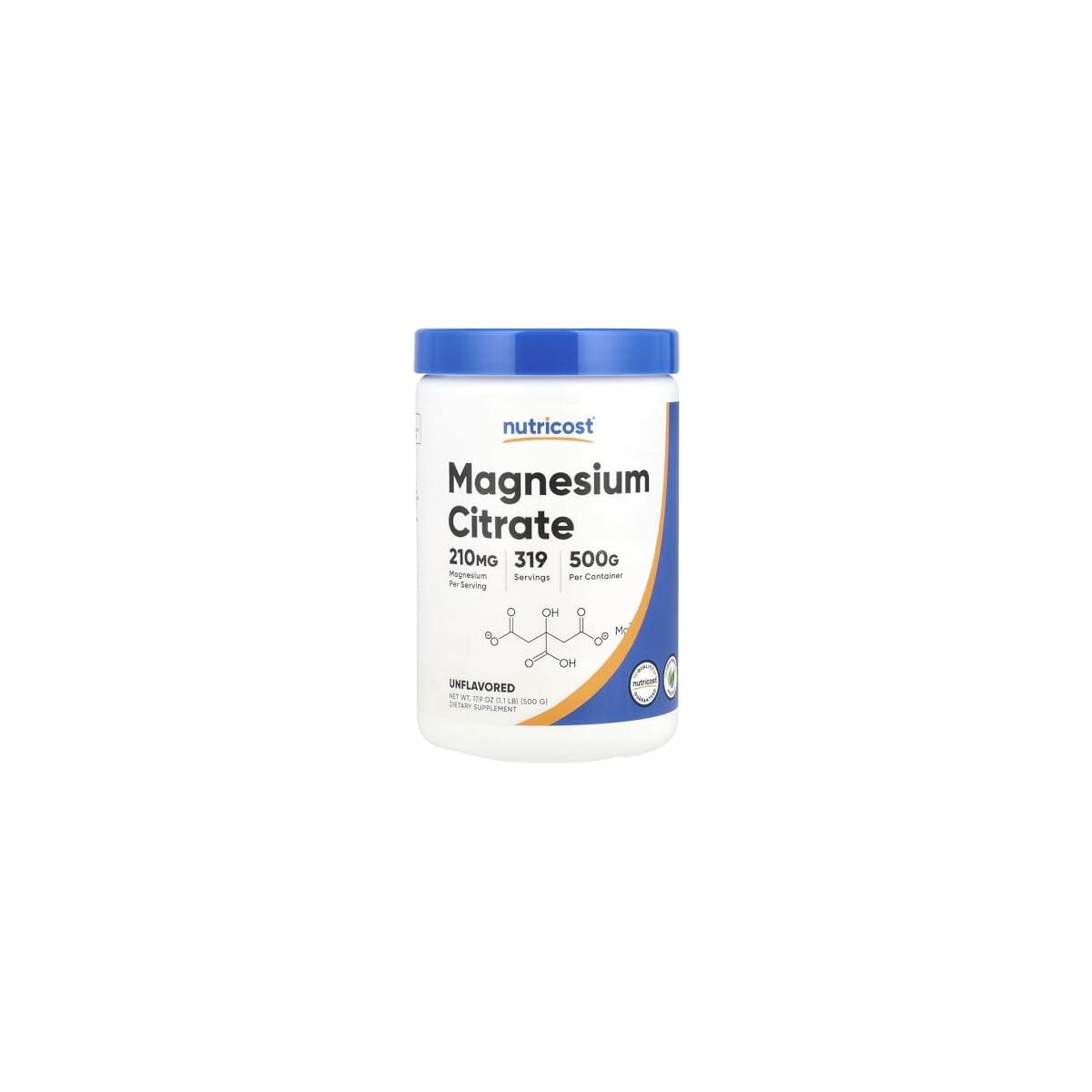 Nutricost Magnesium Citrate Powder (Unflavored, 500 Gram)