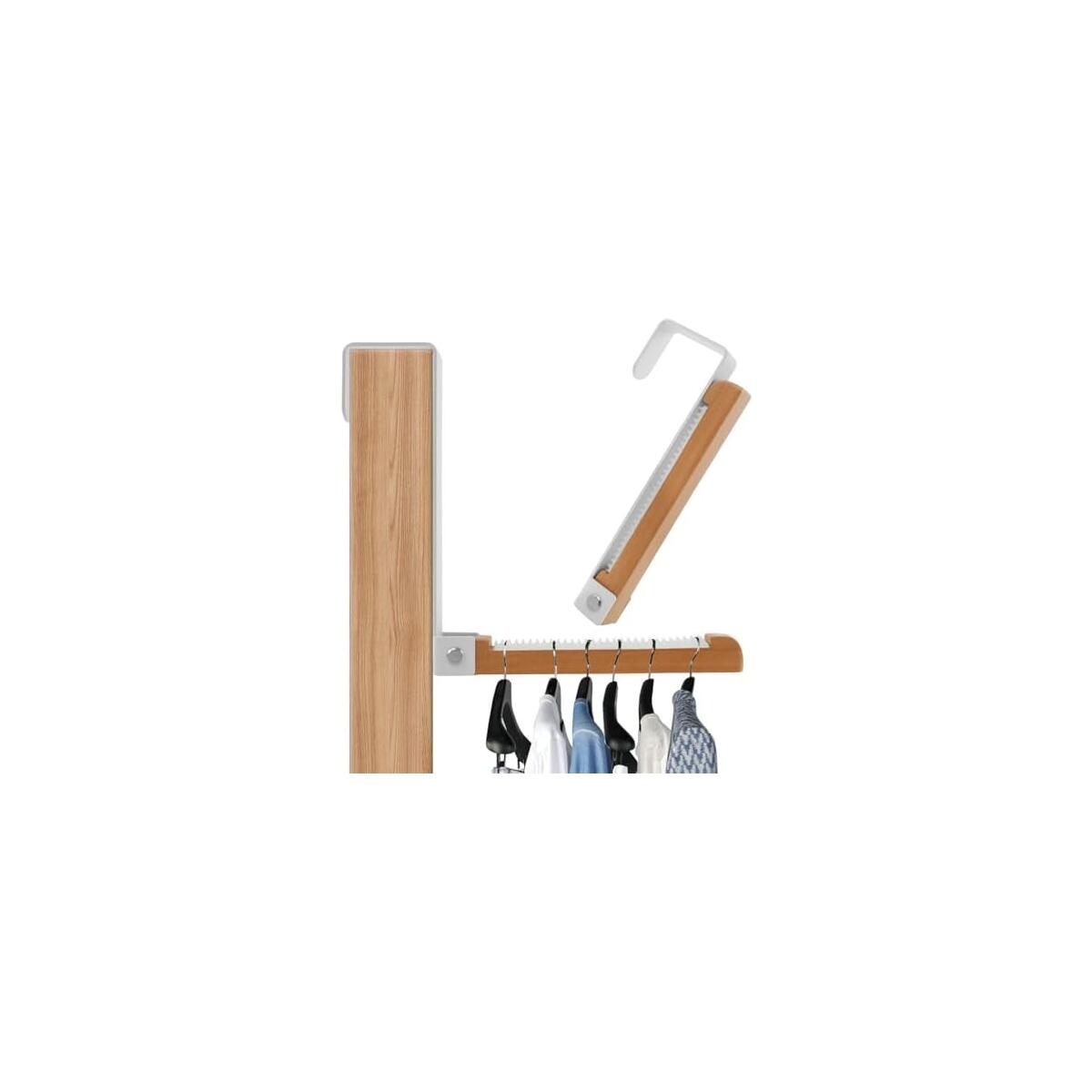 2Pcs Foldable Over Door Hooks Space Saving Over Door Hanger Folding Clothes Drying Rack with Non-Slip Straps White Hanger Hooks for Hanging Clothes Towels Coats Backpacks Hats