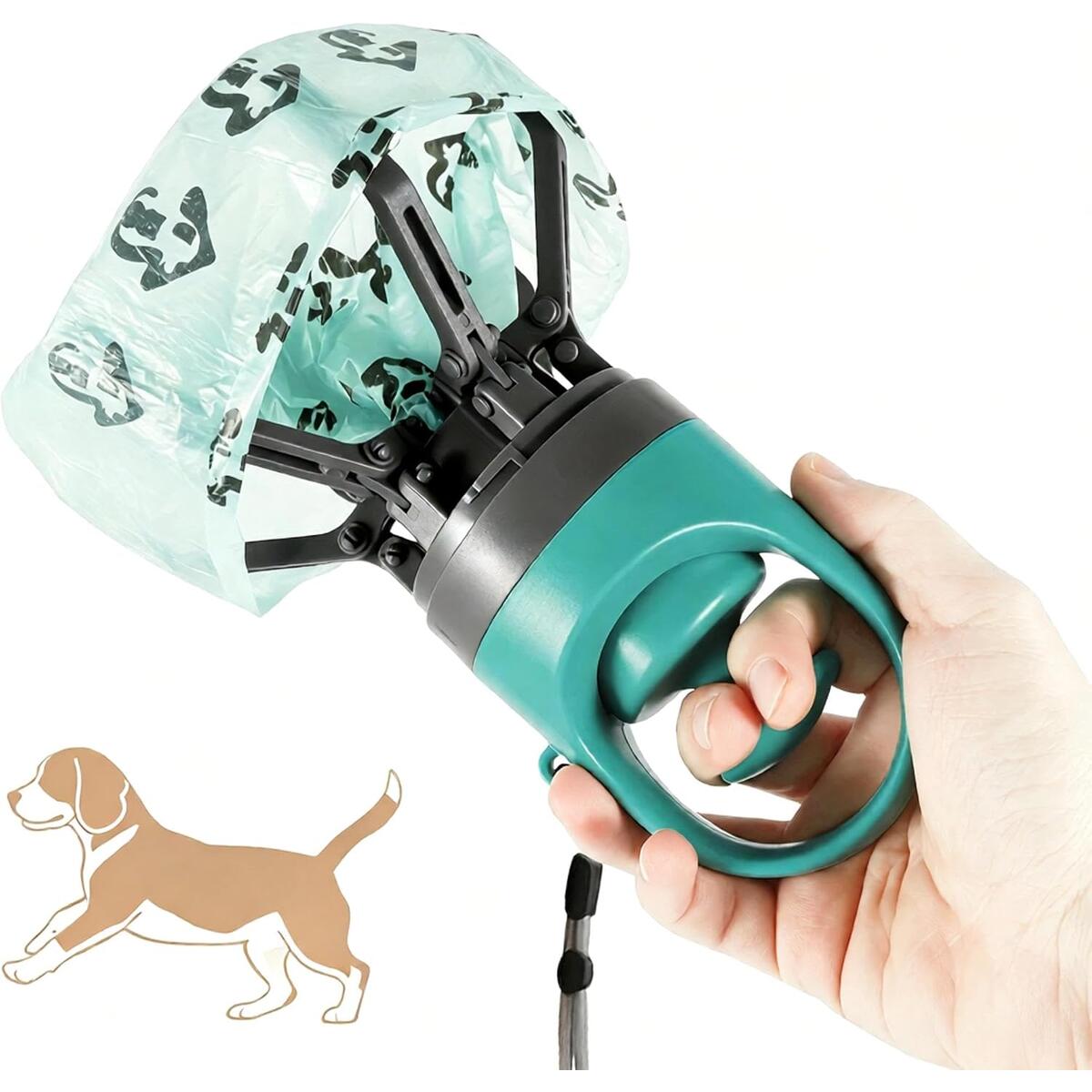 6-Claw Portable Dog Poop Scooper with Poop Bags