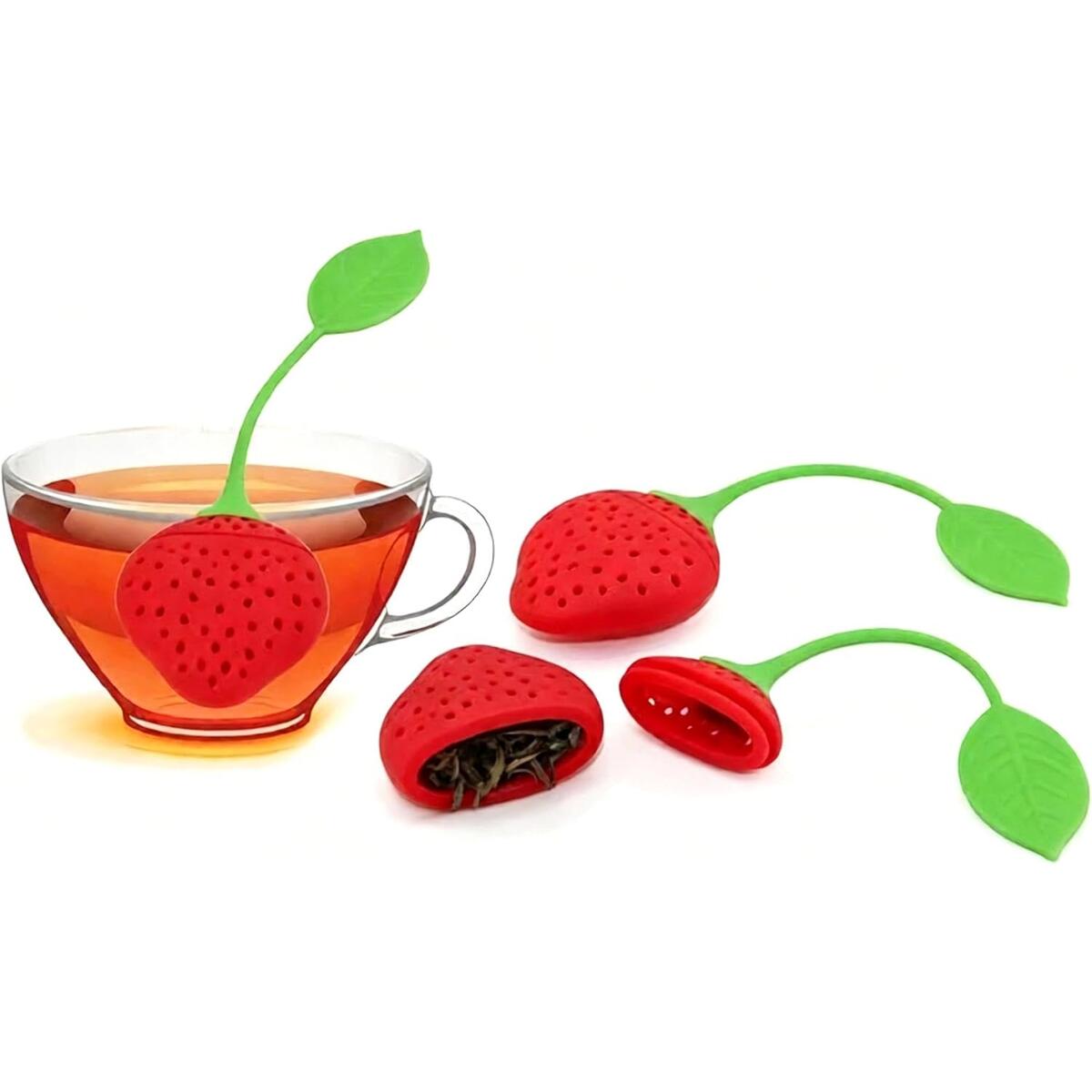 Strawberry Silicone Tea Infuser Set of 3 for Mugs