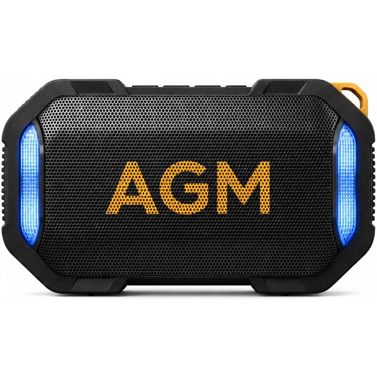 AGM MagROCK Magnetic Bluetooth Speaker, IP67 Waterproof & Floatable, Strong Magnet Mount for Fridge & Toolbox, Drop-Proof Rugged Portable with RGB Lights, TWS Stereo, for Shower, Garage, Outdoor