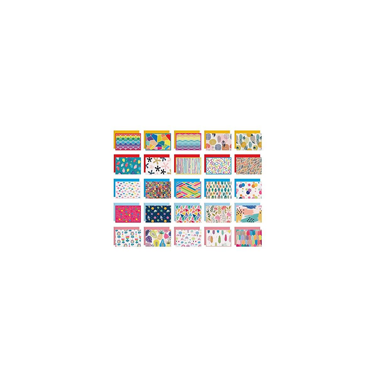 Dessie 50 Different Blank Cards With Envelopes - 4x6 Inch Blank Greeting Cards w/Colored Envelopes & Gold Seals. Colorful Designs - No Repetition. All Occasion Note Cards with Envelopes Set