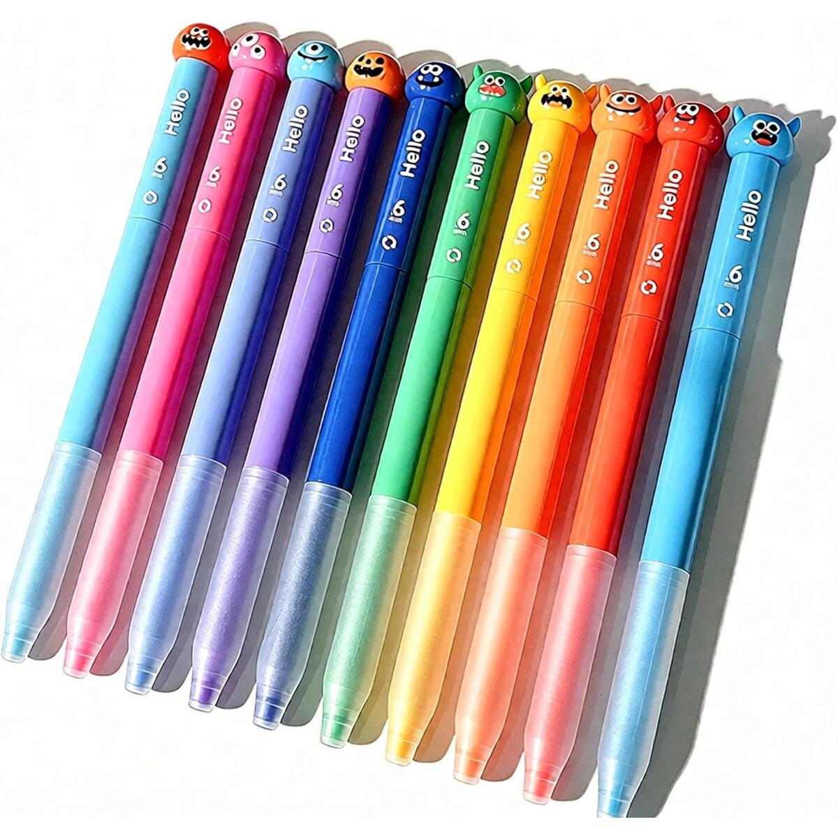 10 Colors Erasable Gel Pens with 0.6mm CS Tip