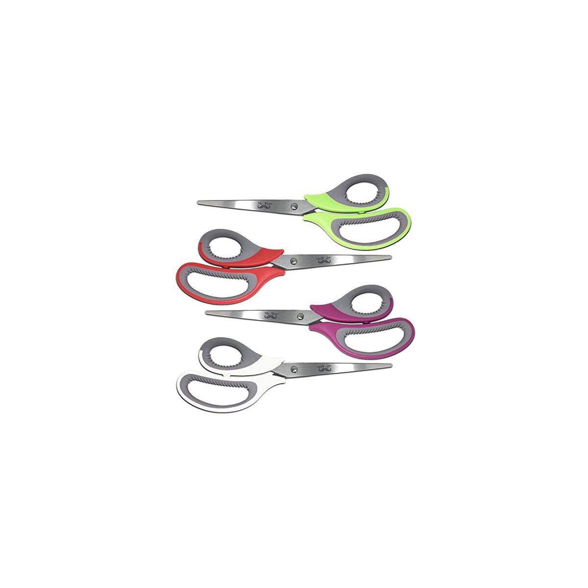 Mr. Pen Multipurpose Scissors - 8 inch, Pack of 4, Sharp Adult Office Scissors for Paper and Fabric