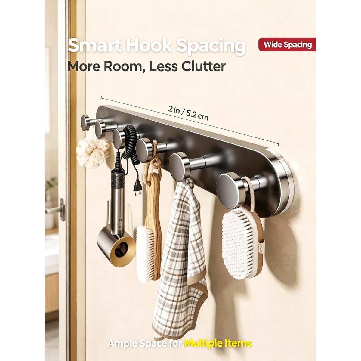 6 Hook Suction Cup Hook Rack For Bathroom Promo Codes - RebateKey