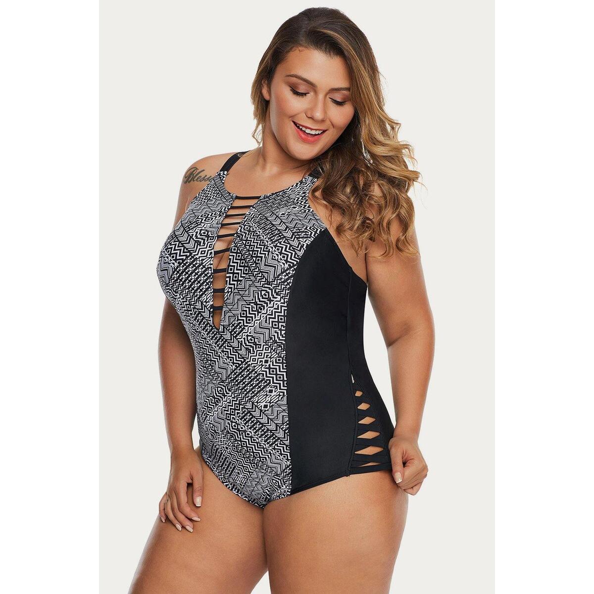 Monochrome Print Cutout Maillot 1 Coupons - RebateKey