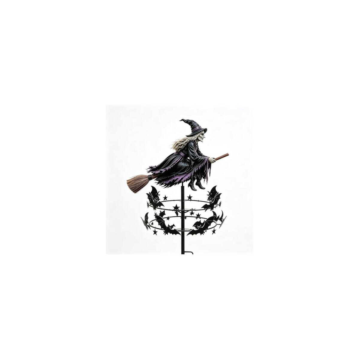 Enchanted Witch Garden Wind Spinner with Multi-Layer Rotation
