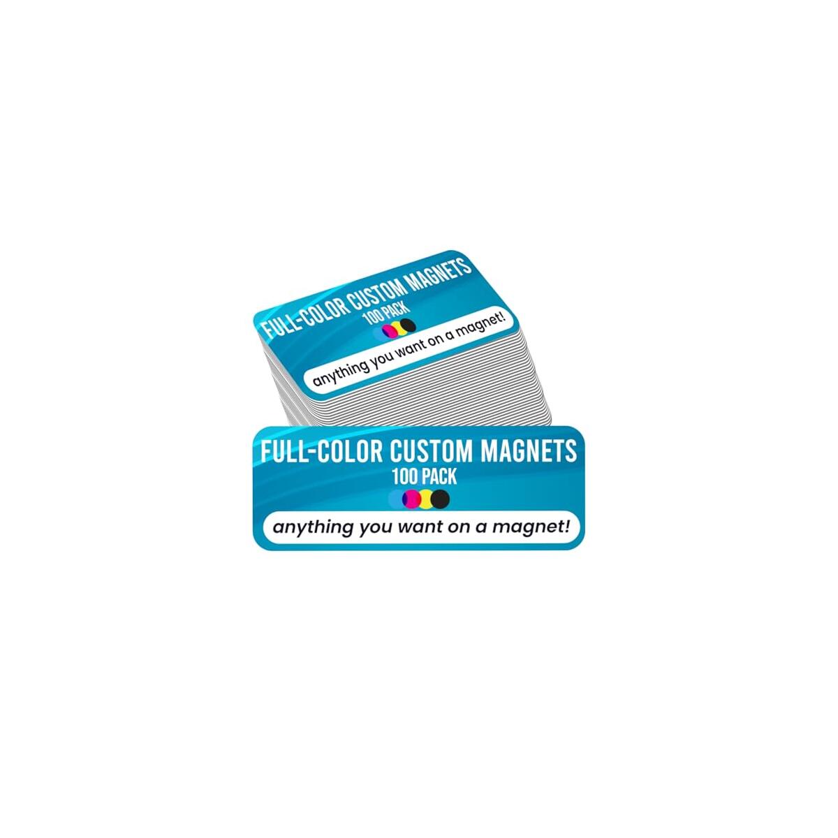 Magnet Me Up Custom 10x3 Inch Rectangle Magnet, 100 Pack, Customizable for Businesses, Personal Use, Choose Your Text, Upload Image, Magnetic Vinyl for Car and Any Magnetic Surface, Crafted in USA