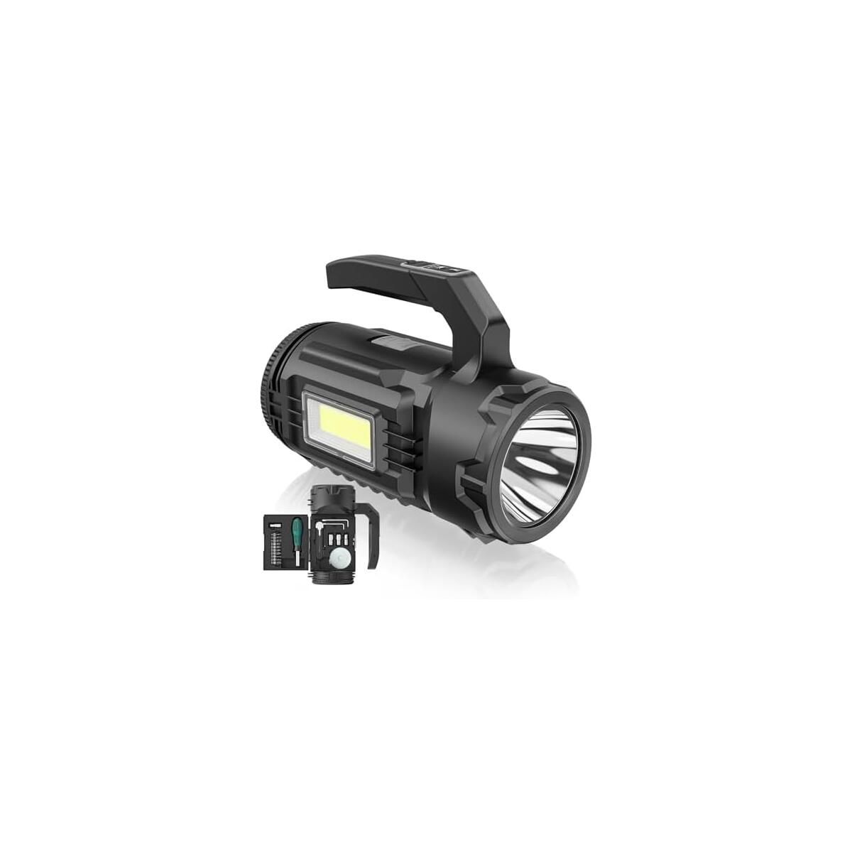 OGERY Rechargeable Flashlight, Multi-Tool Camping Lantern with 983LM, 9000 mAh Portable LED Camping Spotlight for Camping Emergency, Outdoor Hiking, Gray/Black