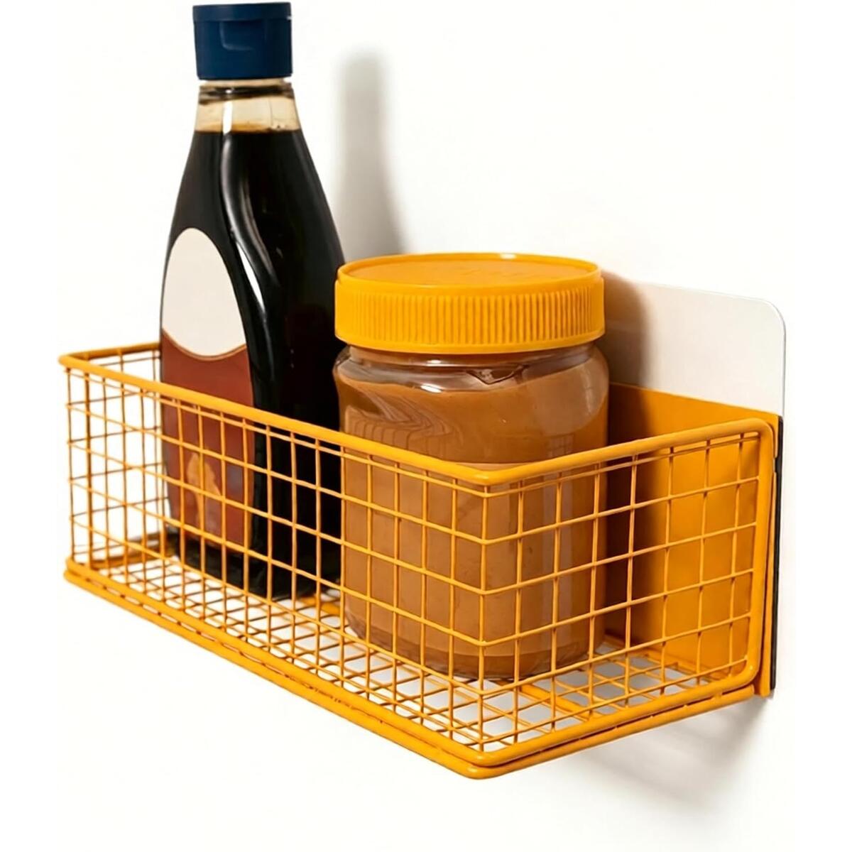 Magnetic Refrigerator Organizer Metal Wire Mesh Basket