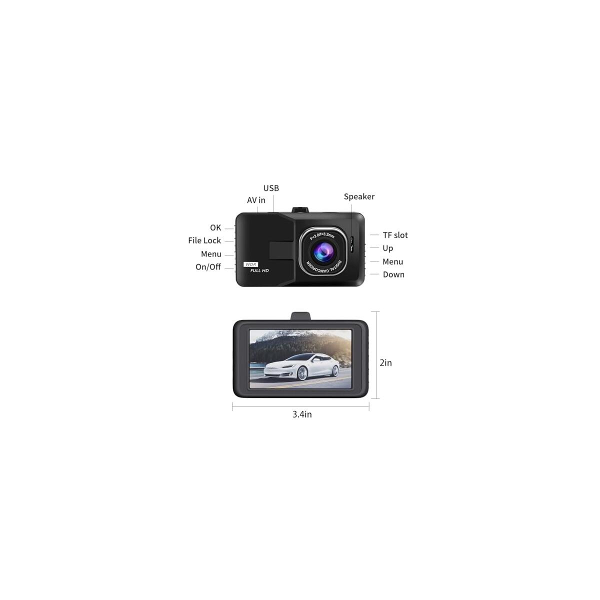 3 Inch 1080p Hd Car Driving Recorder With 24 Hour Coupon - RebateKey