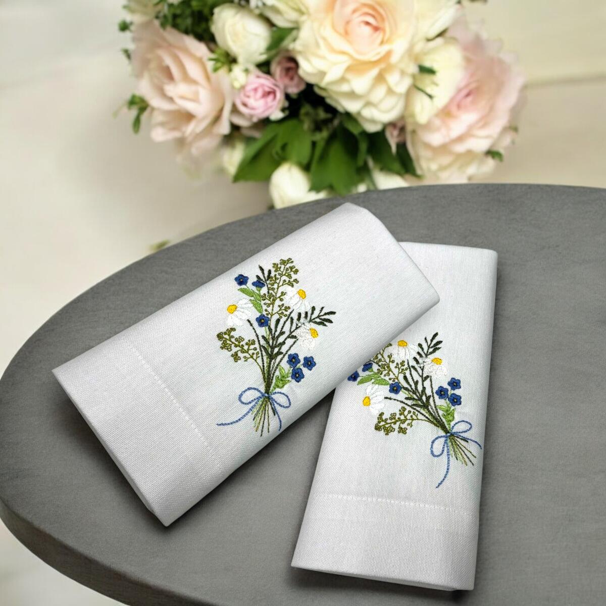 Embroidered Floral Linen Napkins Deal - RebateKey