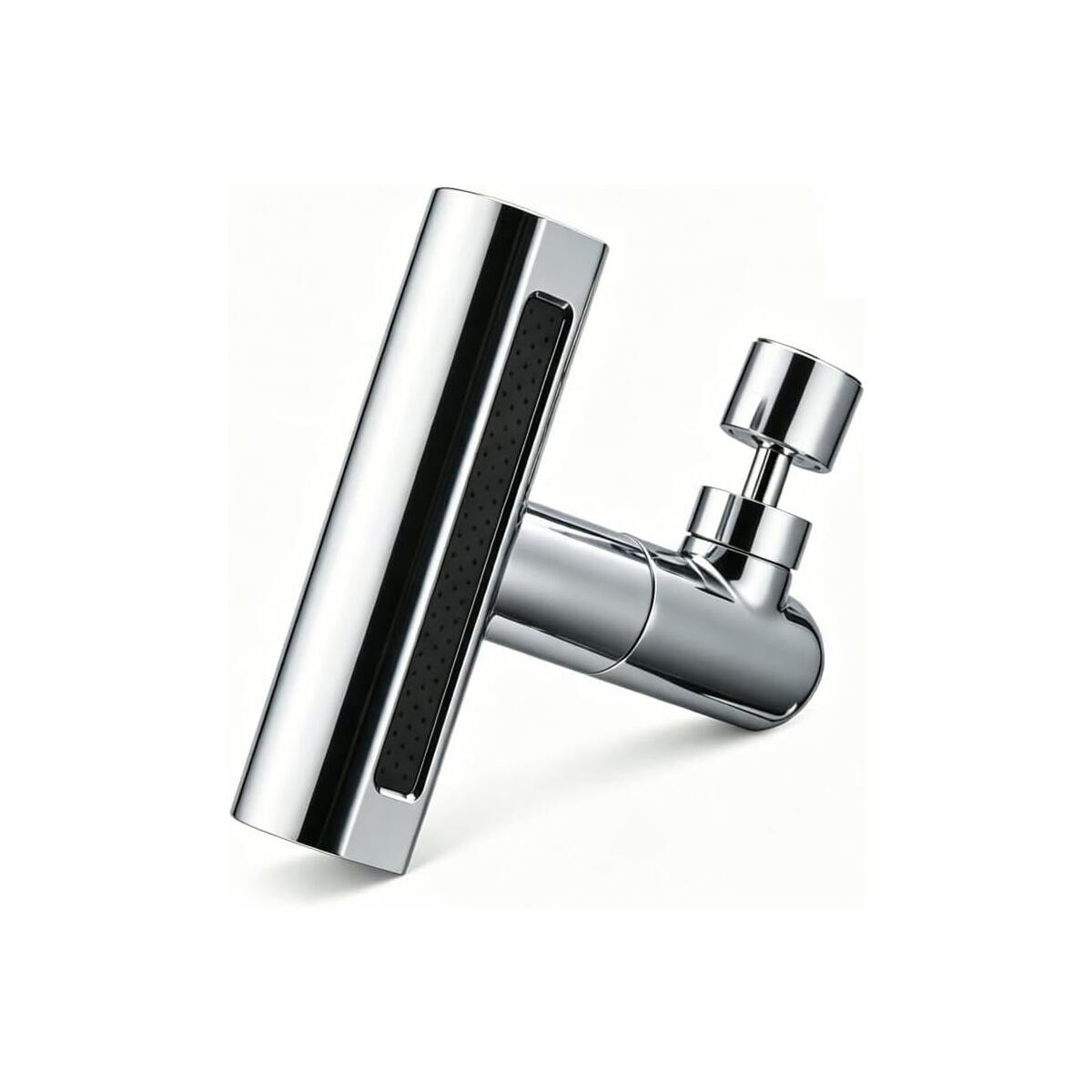 Faucet Extender, 5.5 Inch Long, 4 in 1 360&deg; Waterfall Kitchen Faucet Head Replacement with 2 Adapters & Spanner, Metal Construction, Universal Adapter, Extender for Bathroom Sink.