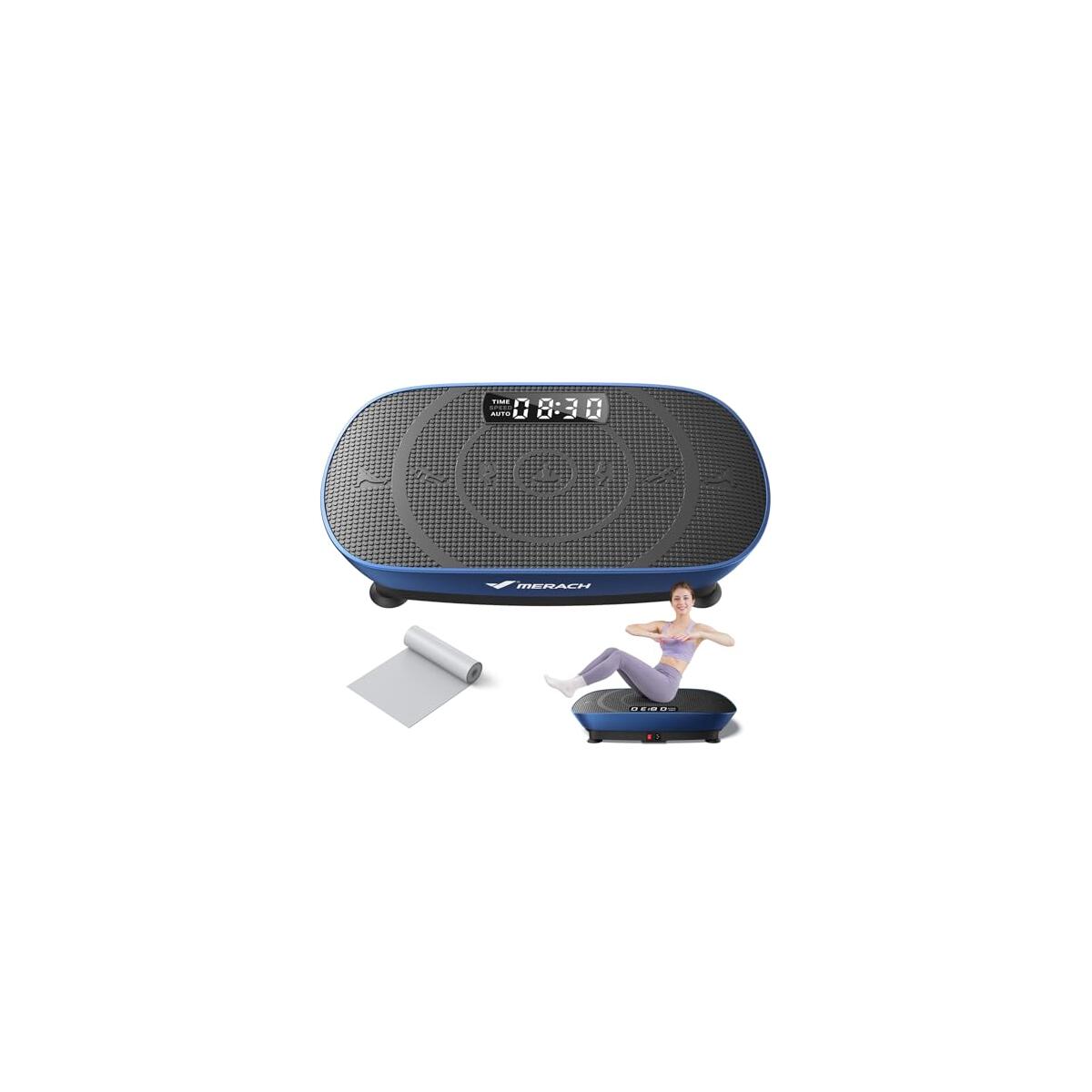 MERACH Vibration Plate Exercise Machine, Whole Body Workout Equipment for Women, Bluetooth and Silicone Pedal, Vibration Plate with Auto Mode, Vibrate Fitness Platform for Home