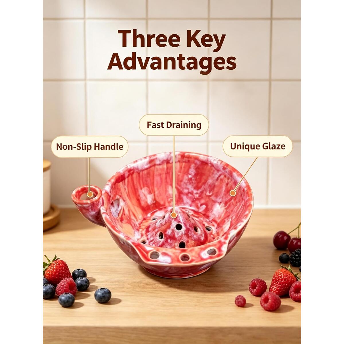 Ceramic Fruit Bowl Colander 1 Deals - RebateKey
