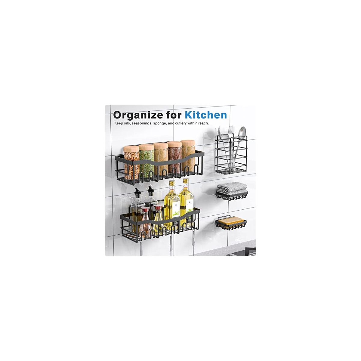 5 Pack Rustproof Stainless Steel Shower Caddy Set Deal - RebateKey