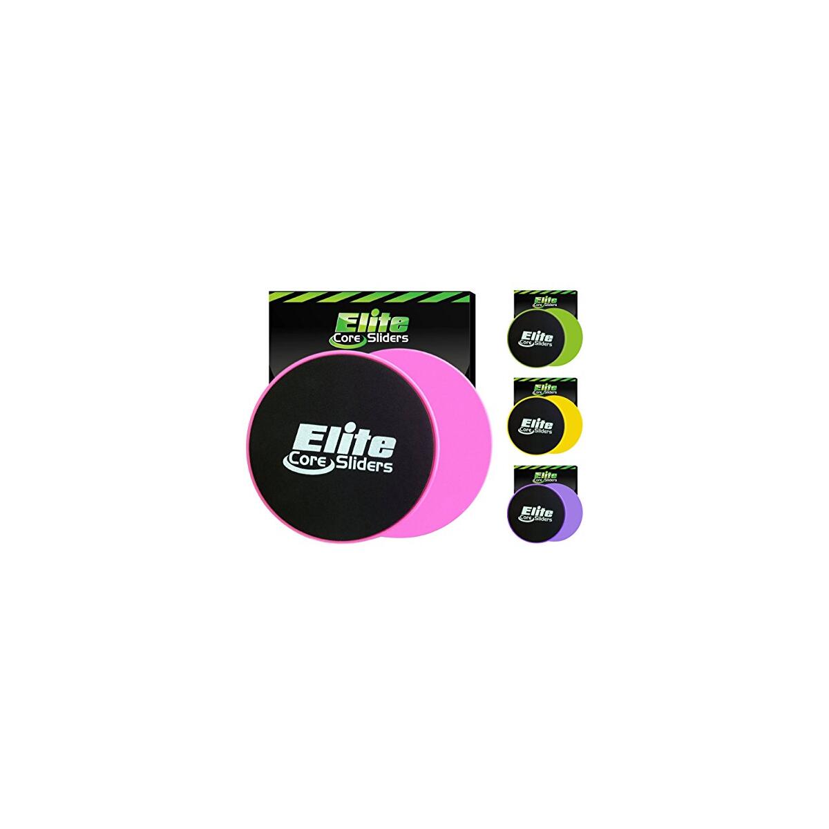 Elite Sportz Core Sliders for Working Out - Pack of 2 Compact, Dual Sided Gliding Discs for Full Body Workout on Carpet or Hardwood Floor - Fitness & Home Exercise Equipment - Small Gift for Athletes