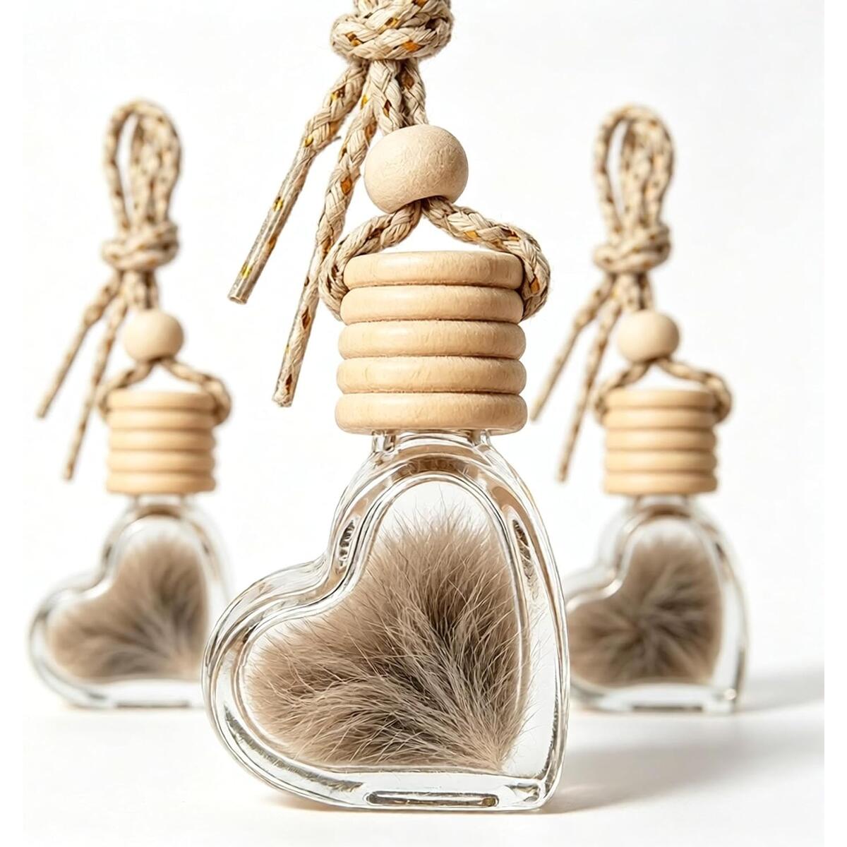 Heart Shaped Pet Hair Memorial Bottle 3 Pcs Glass Vial