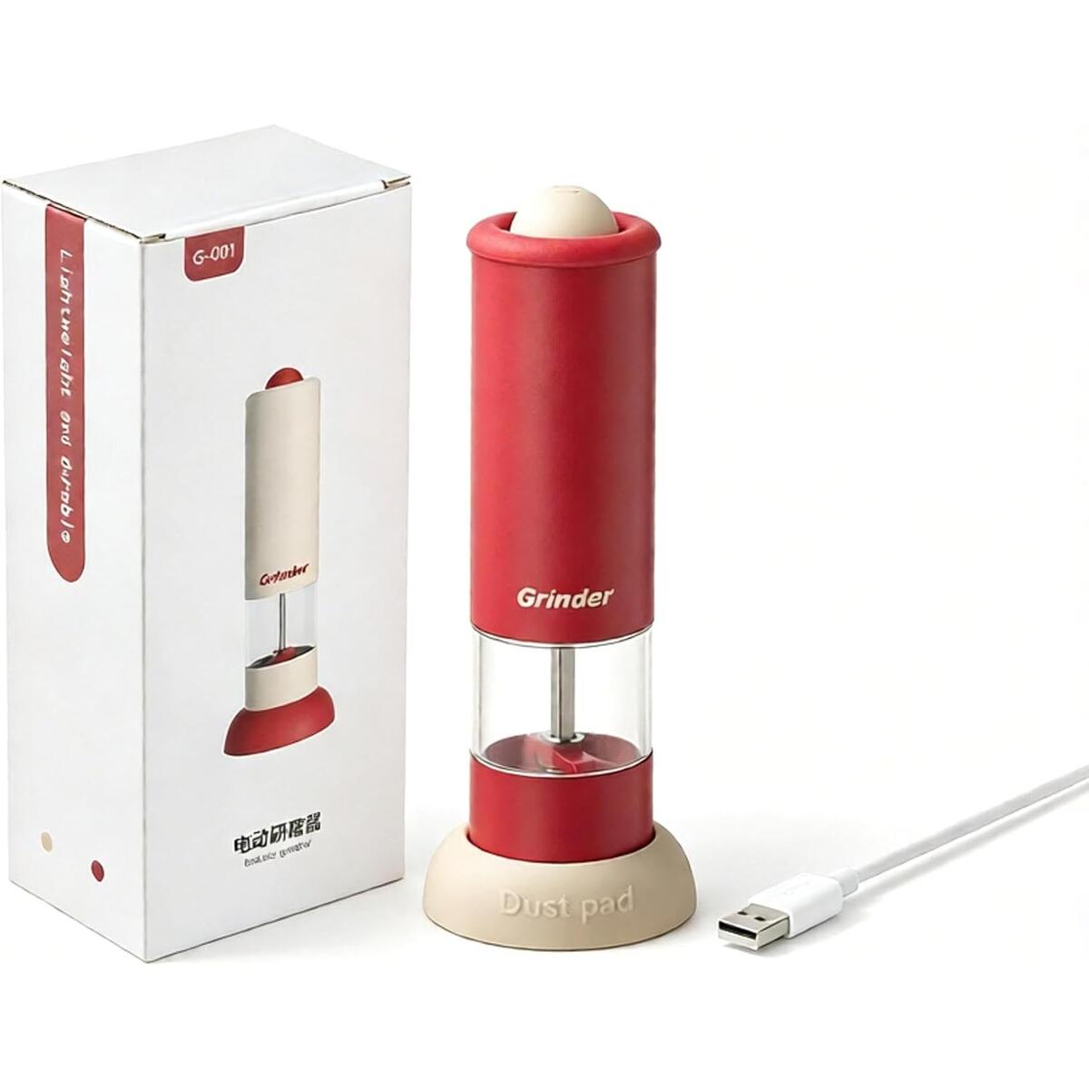 Electric Pepper Grinder with Ceramic Core, Rechargeable