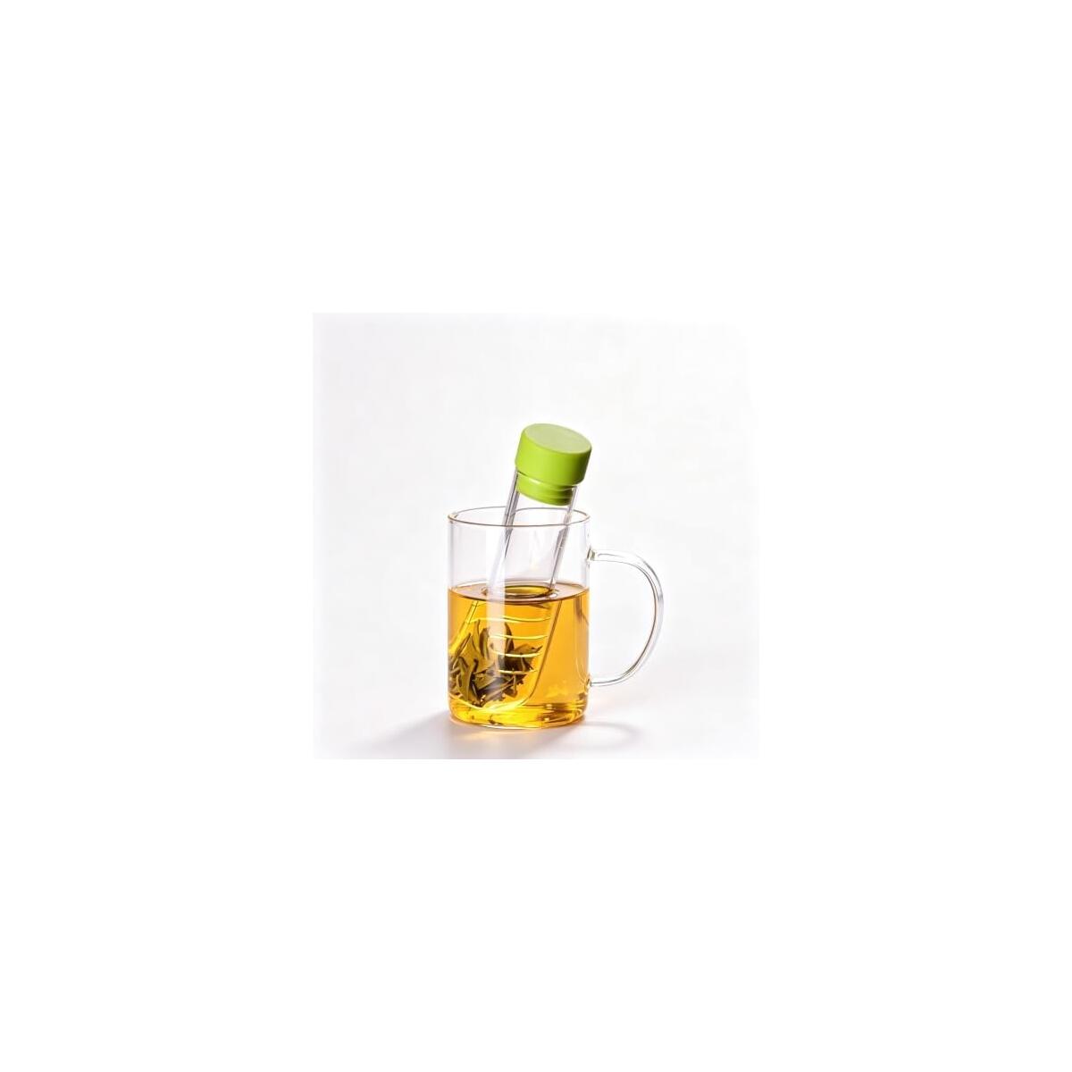 Glass Tea Infuser Tube with Silicone Lid, Borosilicate