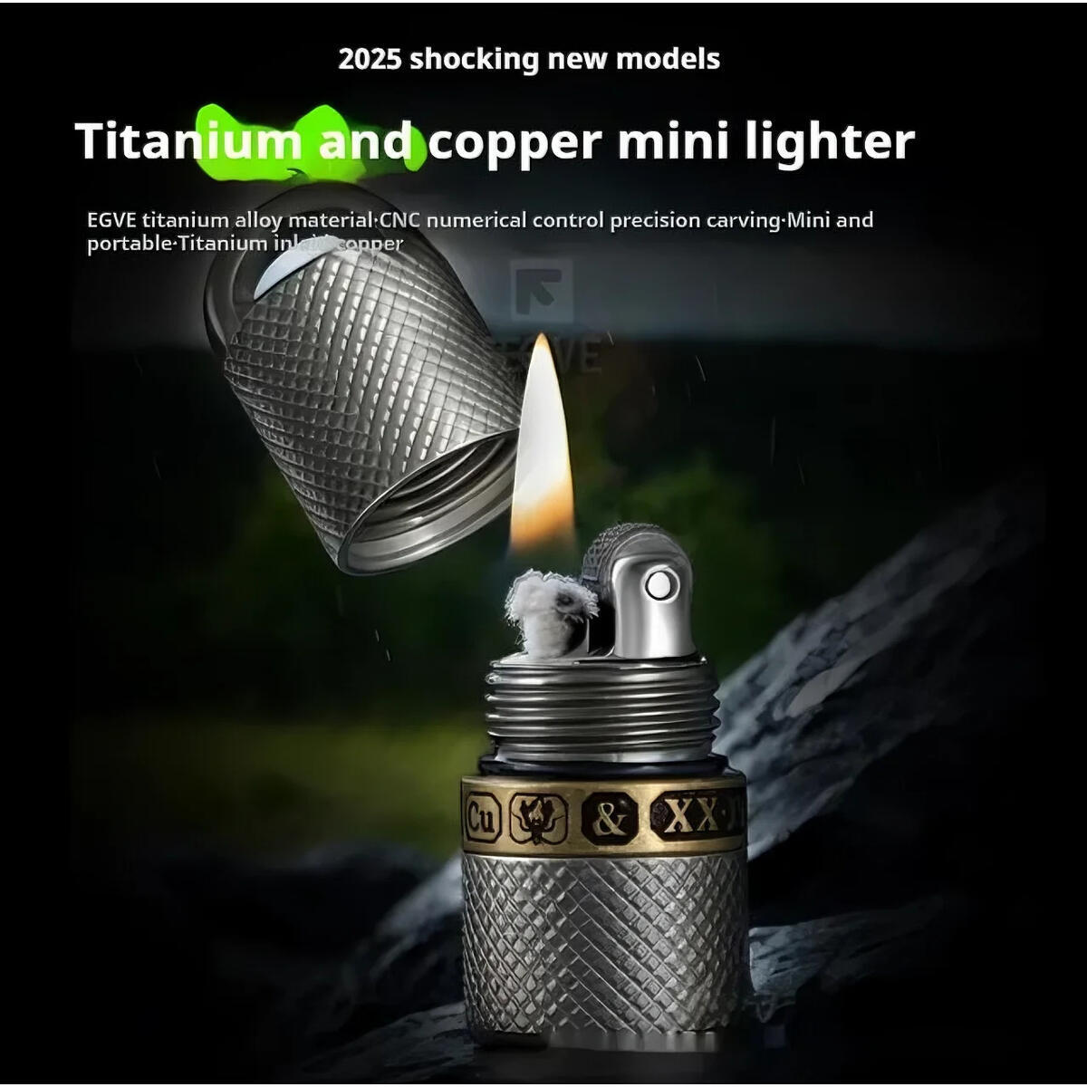 Titanium Alloy Copper-inlaid Grinding Wheel Lighter