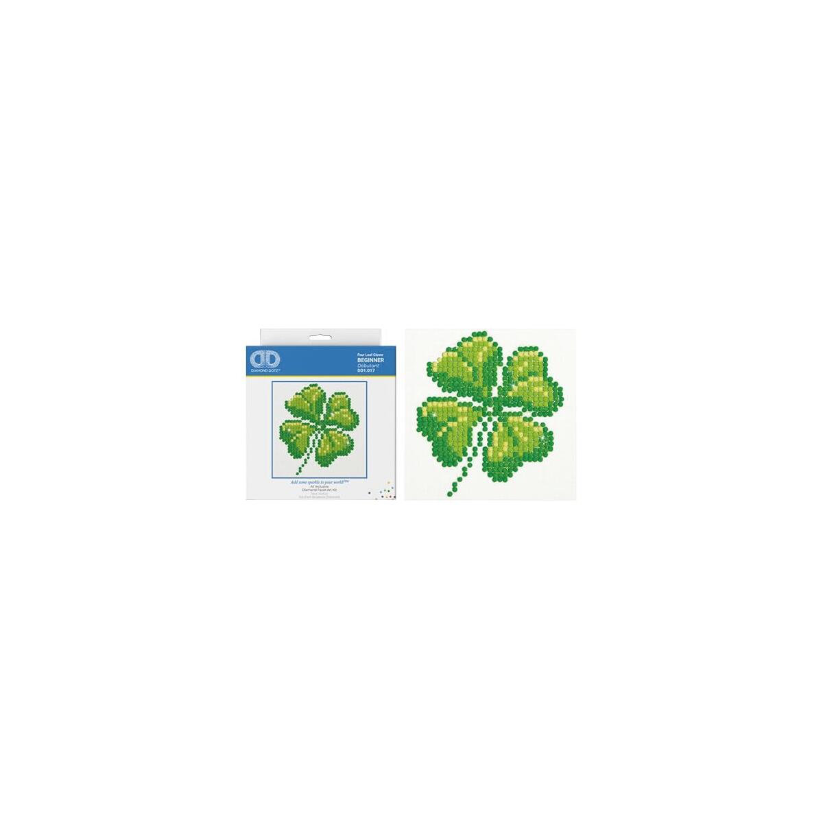 DIAMOND DOTZ Four Leaf Clover Lucky Diamond Painting Kits for Adults - Diamond Art Kits a Relaxing Creative Craft Kit with Dotz Gems 4"x4"