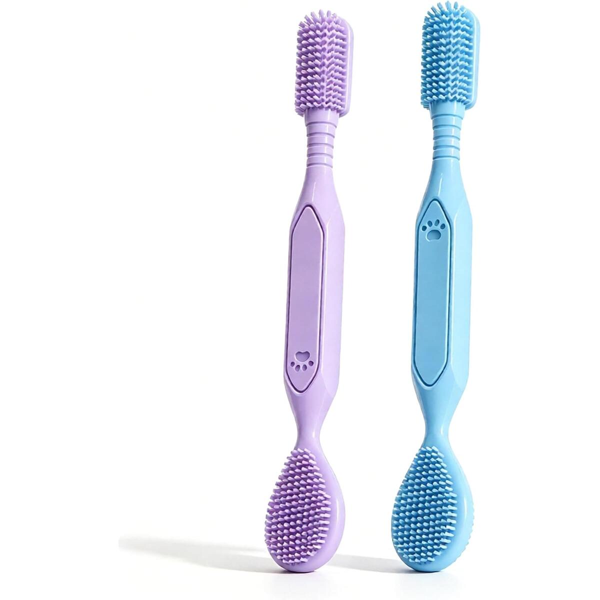 Silicone Double-Headed Pet Toothbrush for Dogs & Cats