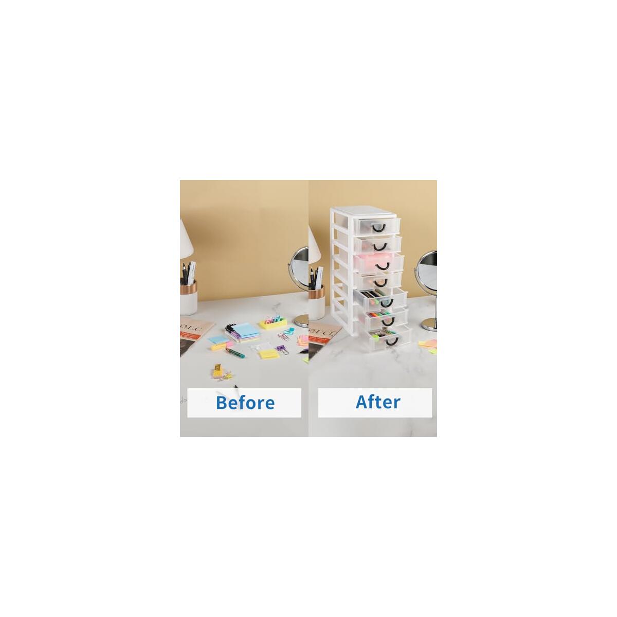 Mini Drawer Organizer With 7 Clear Storage Drawer Deal - RebateKey