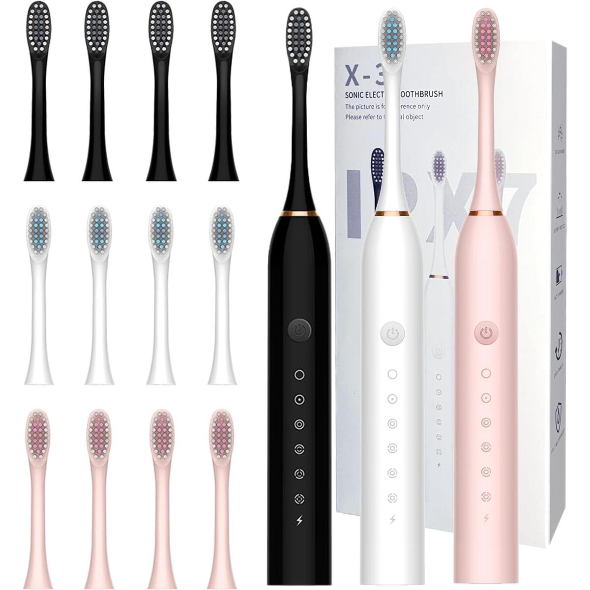 3 Pack Electric Toothbrush 6 Mode Electric Toothbrushes for Travel Business