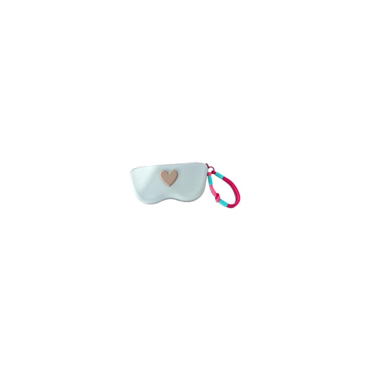 Heart Silicone Sunglasses Case with Wrist Strap, Zippered | Food Grade Silicone, 6 Colors Available, 17.5 x 8 x 3.8 cm, U-Shaped Zipper, Detachable Wrist Strap