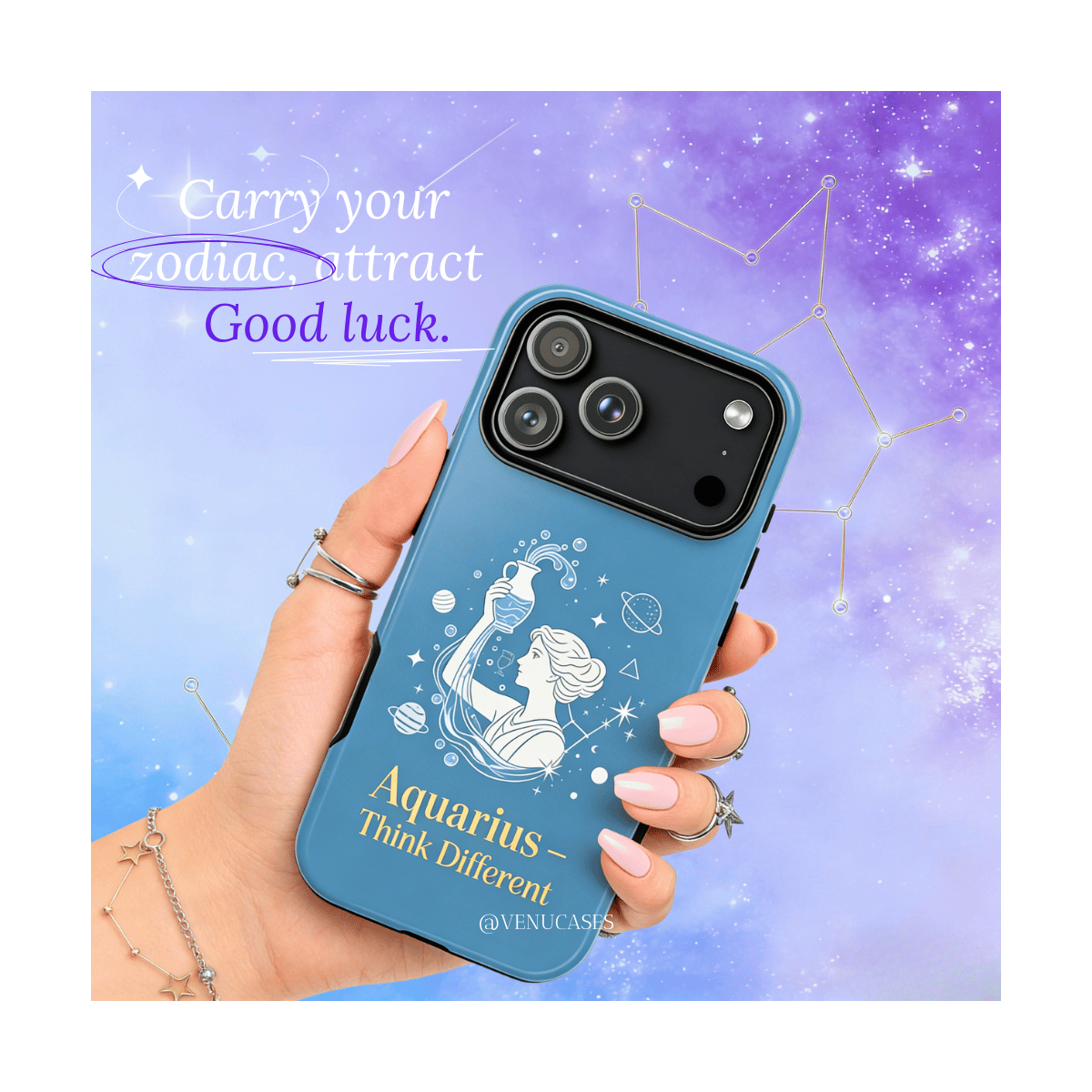 Aquarius Zodiac Flow Lucky Case