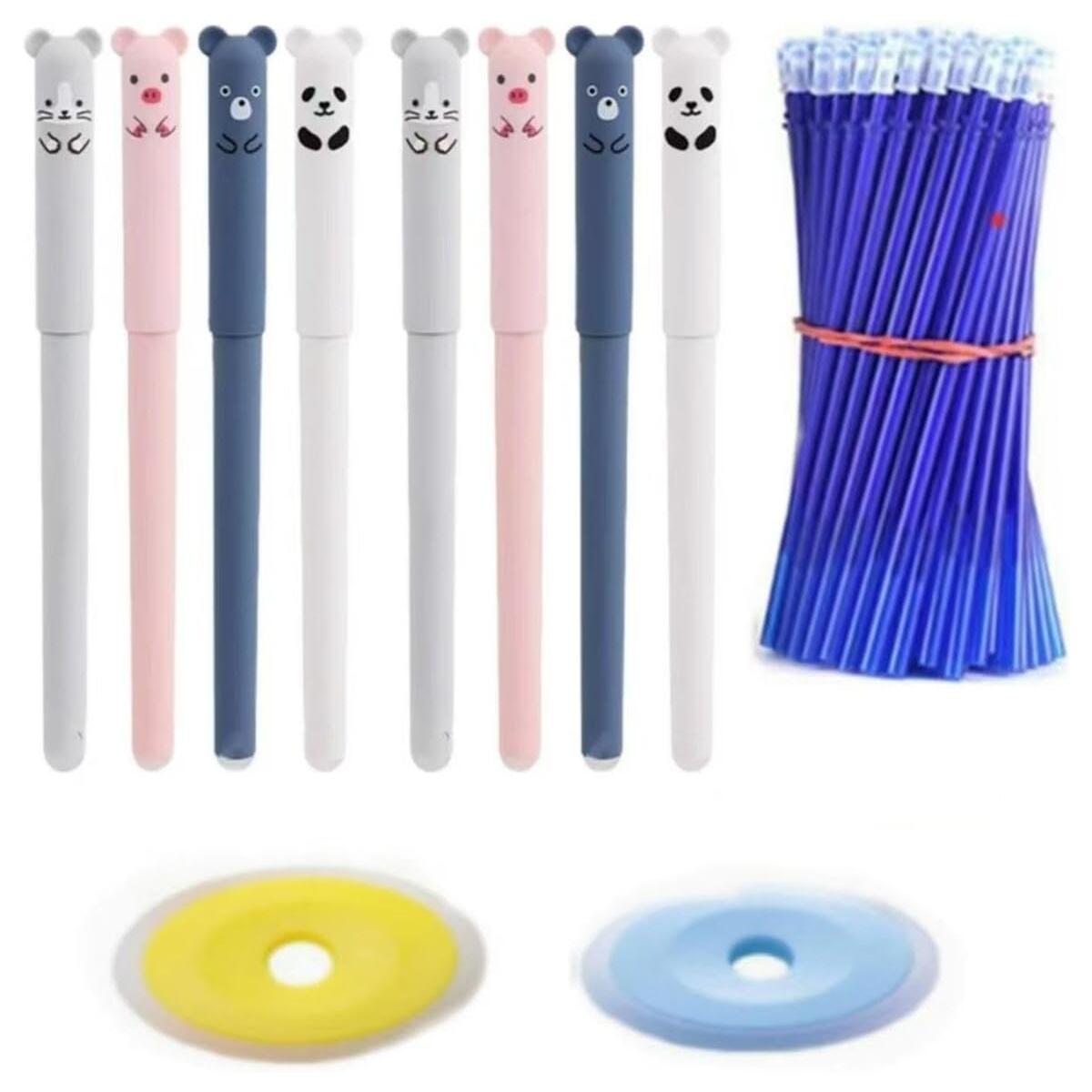Blank Bear Erasable Gel Pen Set with Refills and Erasers, 5mm