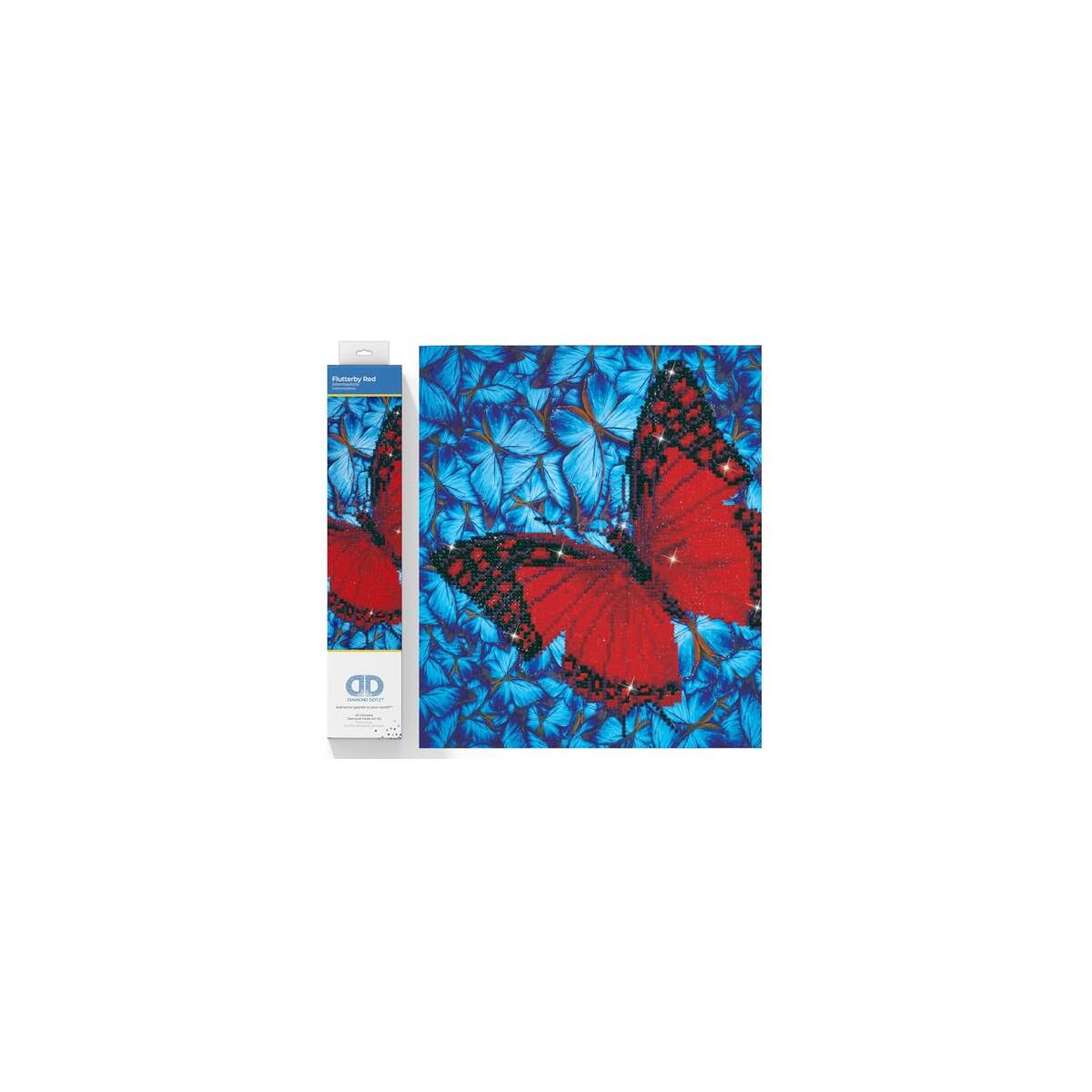 DIAMOND DOTZ Flutterby Red Diamond Painting Kits for Adults - Diamond Art Kits a Relaxing Creative Craft Kit with Dotz Gems 12x12