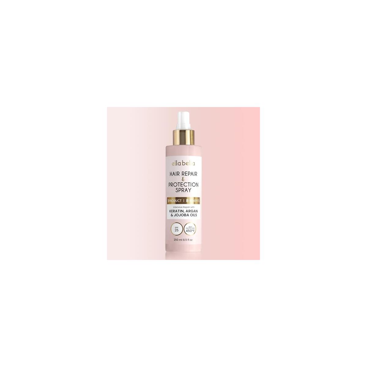 ELLA BELLA&reg;️ All-in-1 Heat Protectant Spray for Hair &bull; Repair, Protect, and Nourish with UV Shield &bull; Cruelty-Free Formula with Argan Oil, Jojoba, and Keratin &bull; Professional Hair Heat Protection Spray