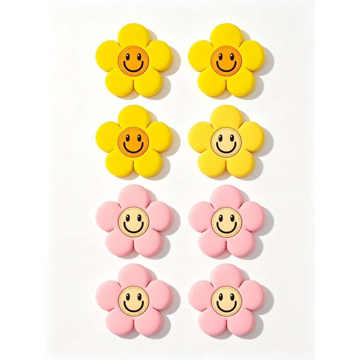 8 Pack PVC Self-Adhesive Smile Flower Wall Bumpers
