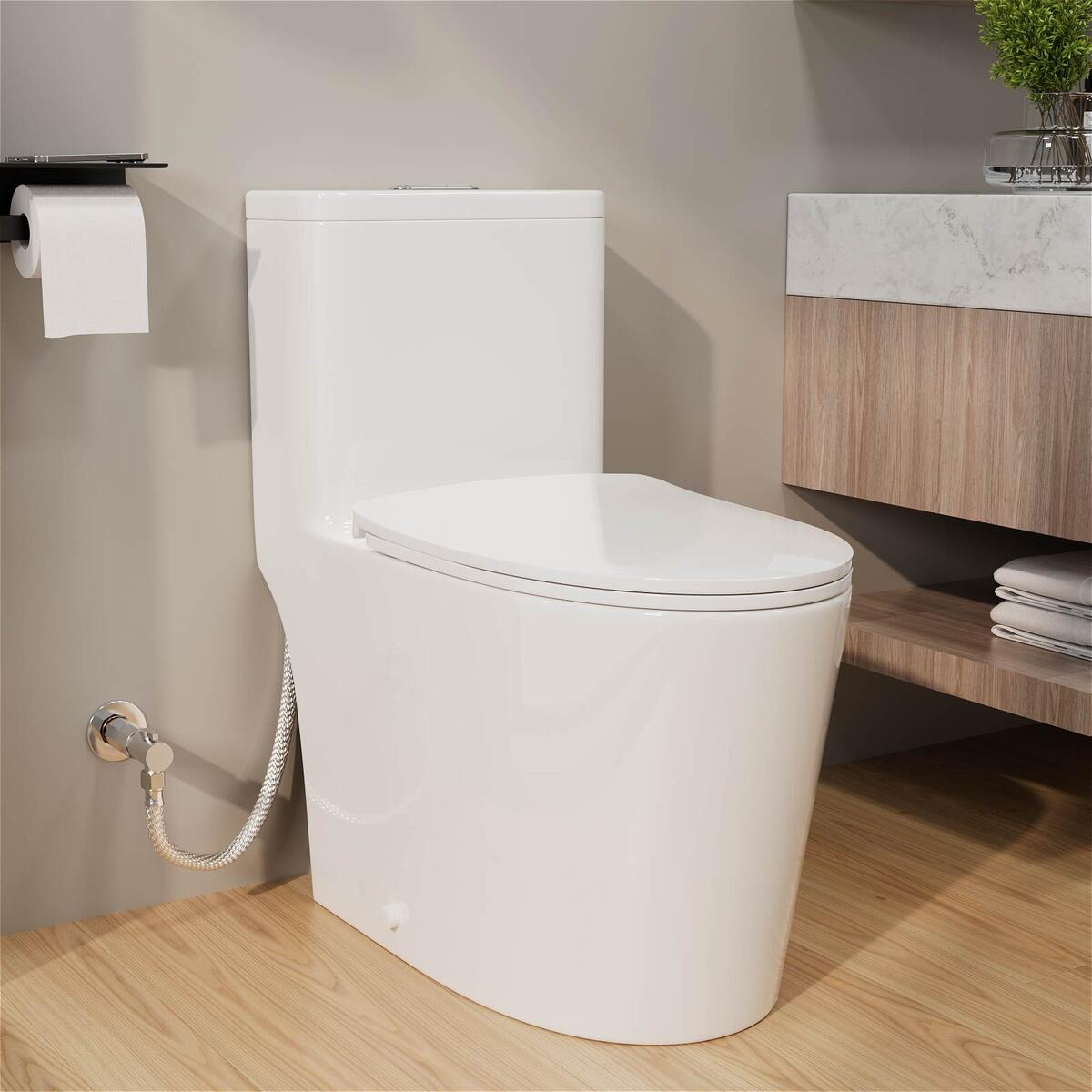 Giving Tree 1.1/1.28 GPF Dual-Flush Elongated One-Piece Toilet in White