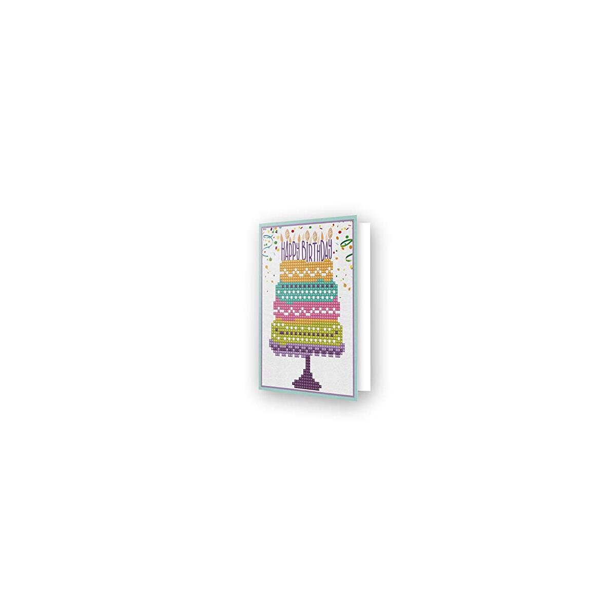 DIAMOND DOTZ Happy Birthday Cake Card Diamond Painting Kits for Adults - Diamond Art Kits a Relaxing Creative Craft Kit with Dotz Gems