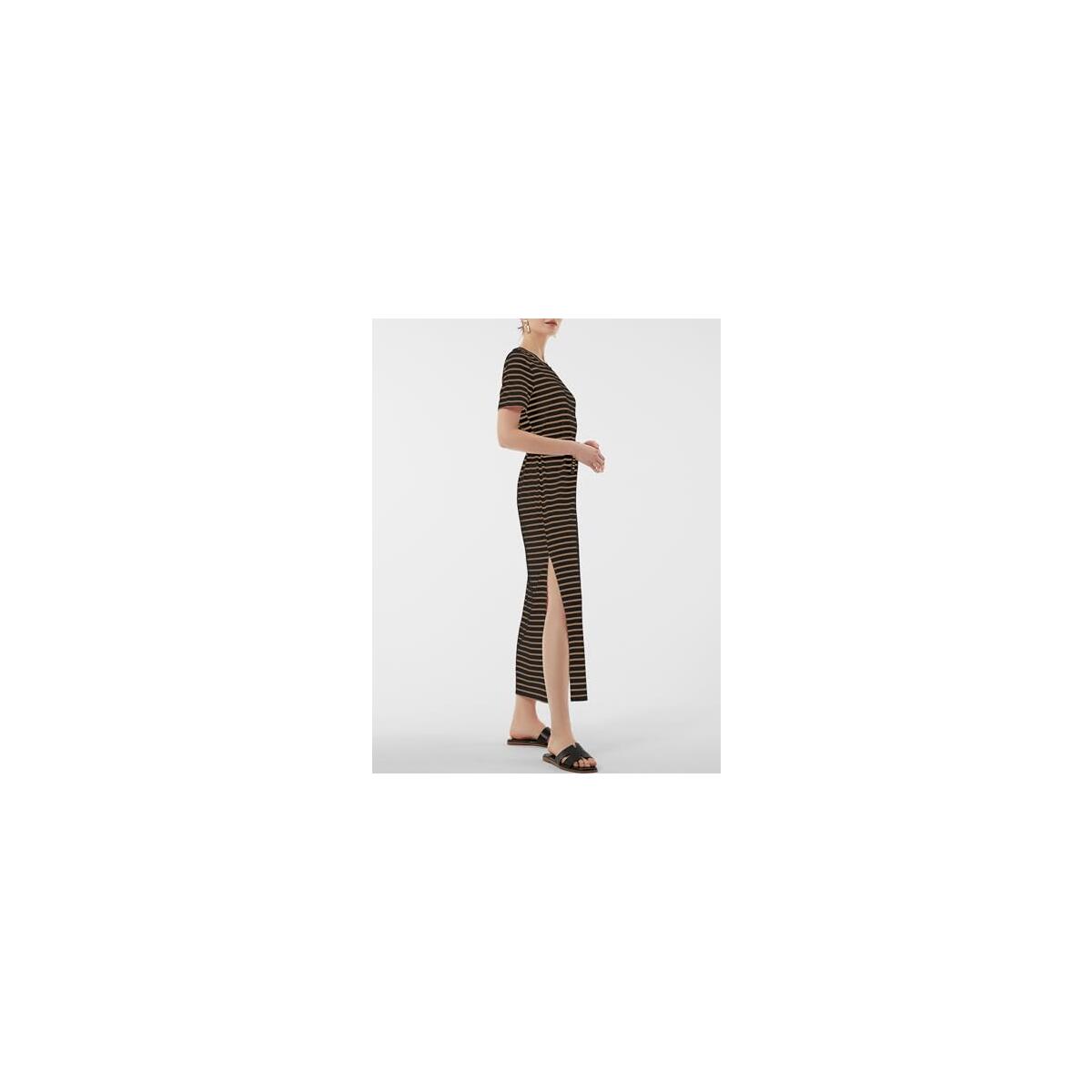 Womens Short Sleeve Double Split Maxi Dress Coupons - RebateKey