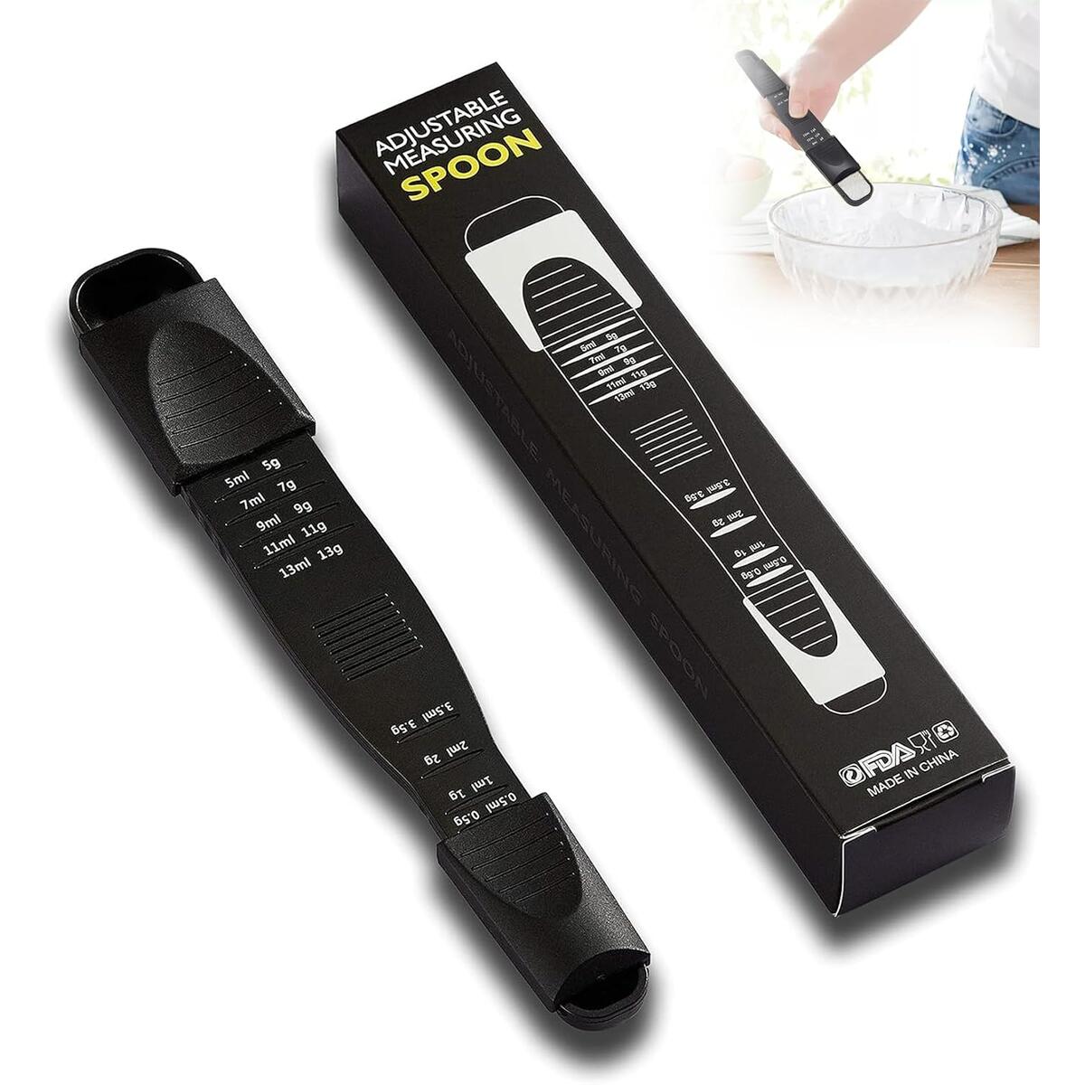 Adjustable Dual-Sided Measuring Spoon with Leveler