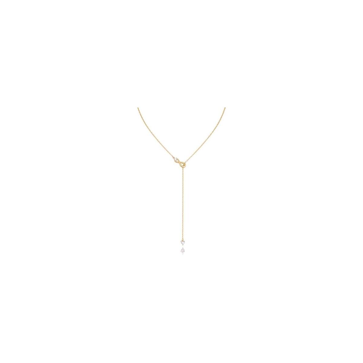 18k Gold Plated Lariat Necklace - Long Layered Y‑Shaped Drop Choker, Dainty Trendy Jewelry, Minimalist Hypoallergenic Adjustable Chain, Gift for Women Summer Birthday Wedding Prom Holiday Party