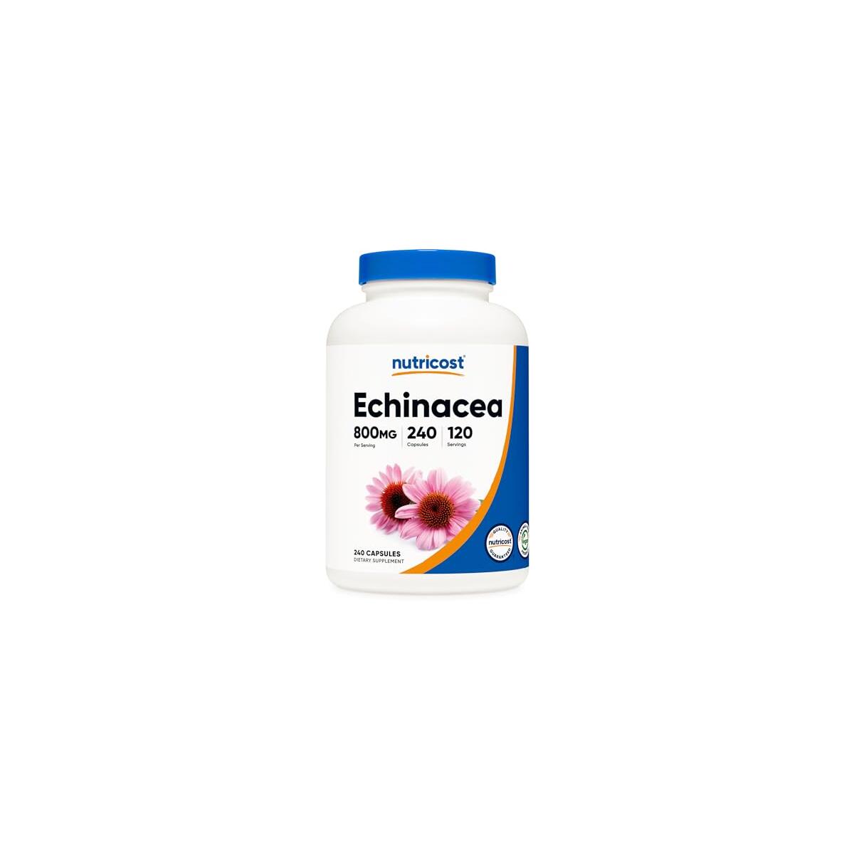 Nutricost Echinacea 800mg, 240 Capsules - Vegetarian Caps, Non GMO, Gluten Free, 120 Servings