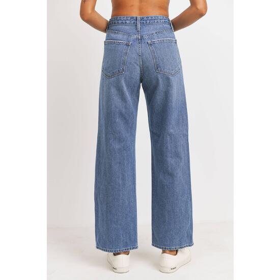 asos design hourglass high rise relaxed dad jeans in bright wash