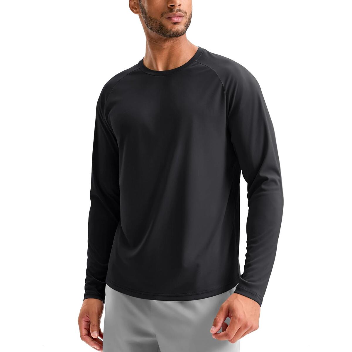 Soothfeel Men's Workout Shirts Long Sleeve Athletic Running Tops Quick Dry